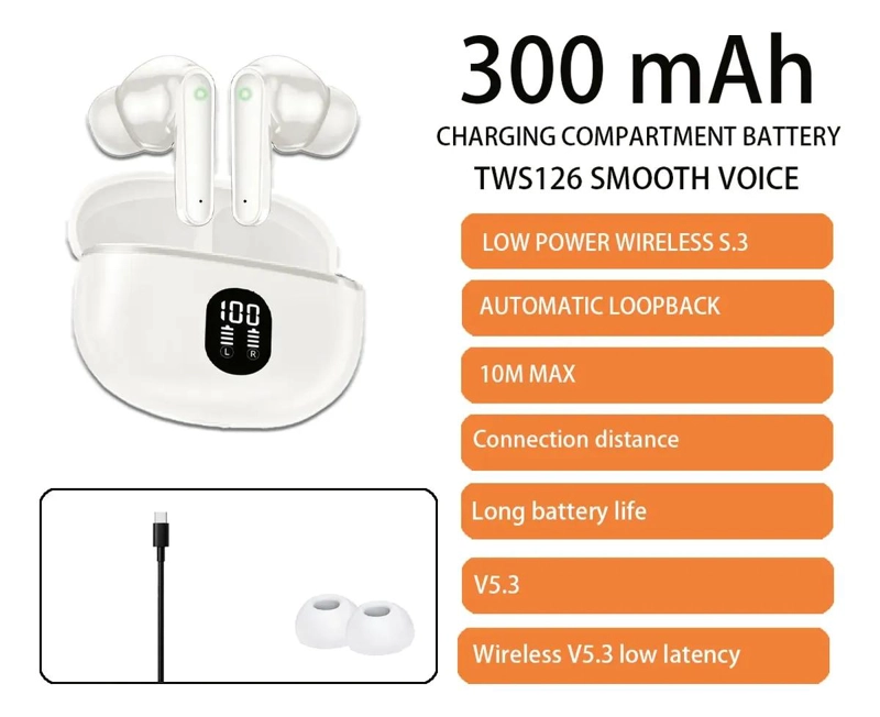 AURICULARES BLUETOOTH TWS INALAMBRICOS SONIDO HD - 2