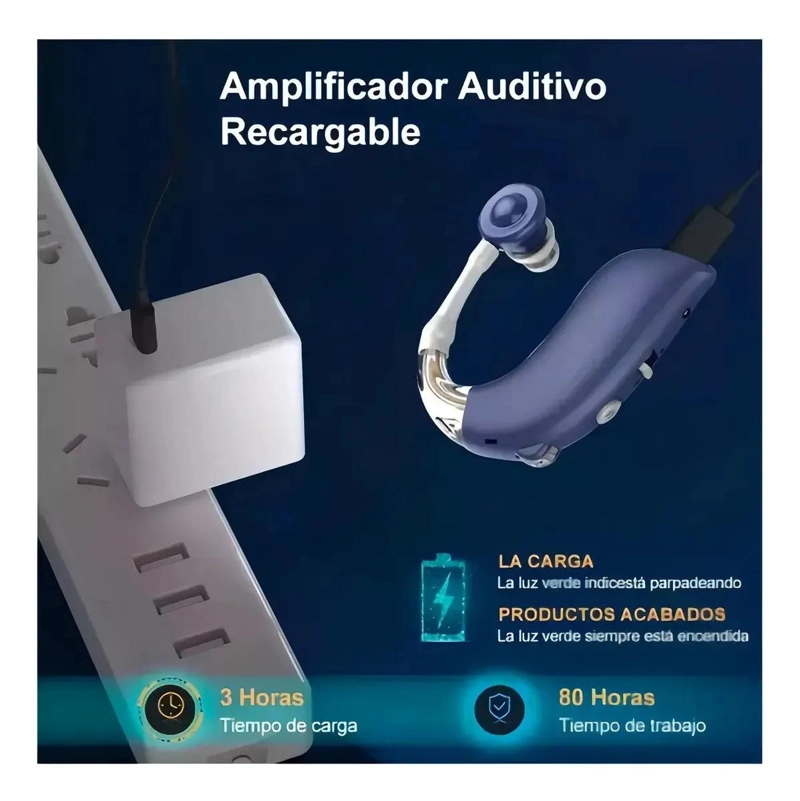 AUDIFONO RECARGABLE PARA SORDOS CON CONTROL DE VOLUMEN - 5
