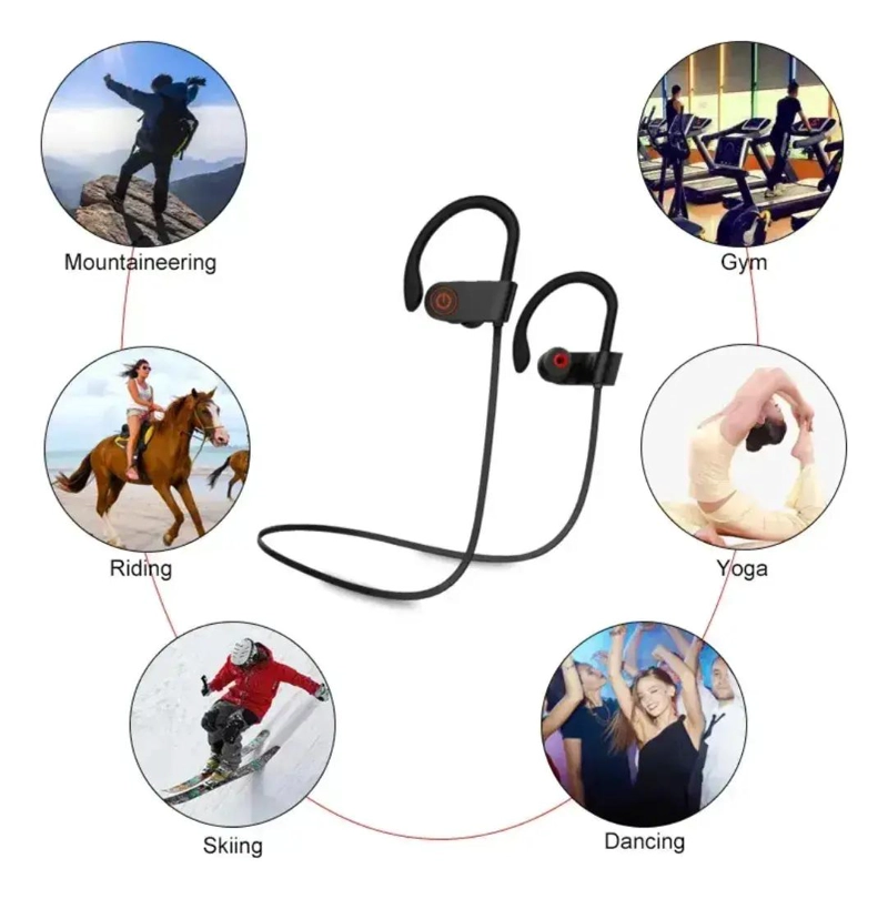 AUDIFONOS INALAMBRICOS DEPORTIVOS U8 CON MICROFONO - 3