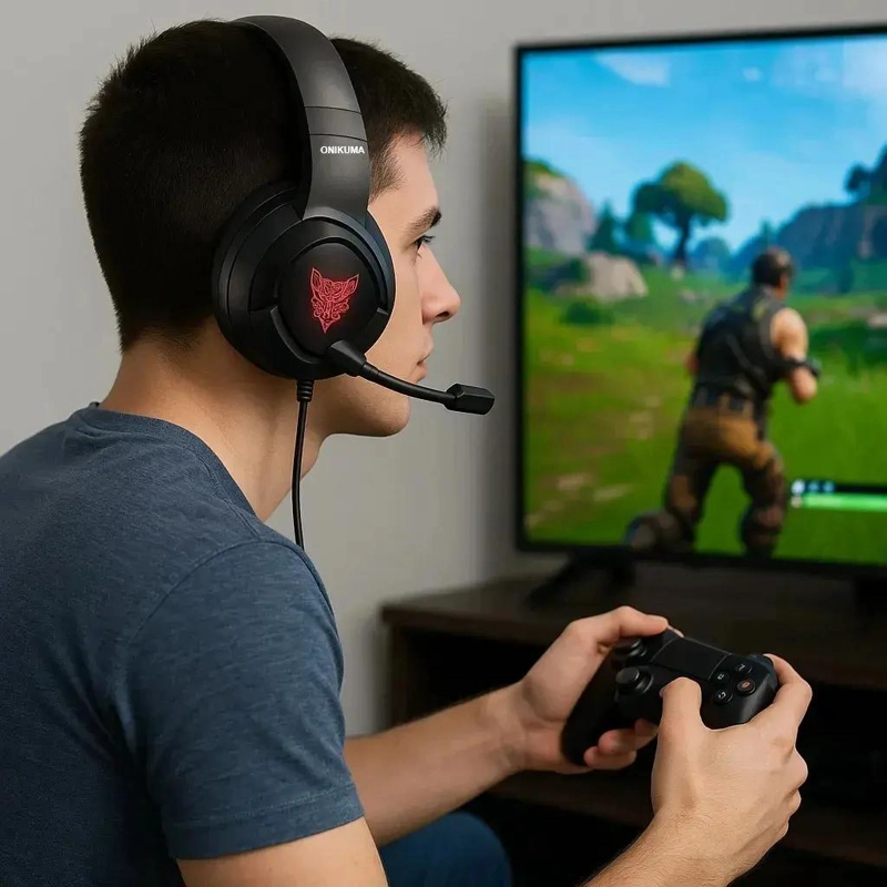 AUDIFONOS GAMER K19 CON CANCELACION DE RUIDO Y SONIDO ENF - 2