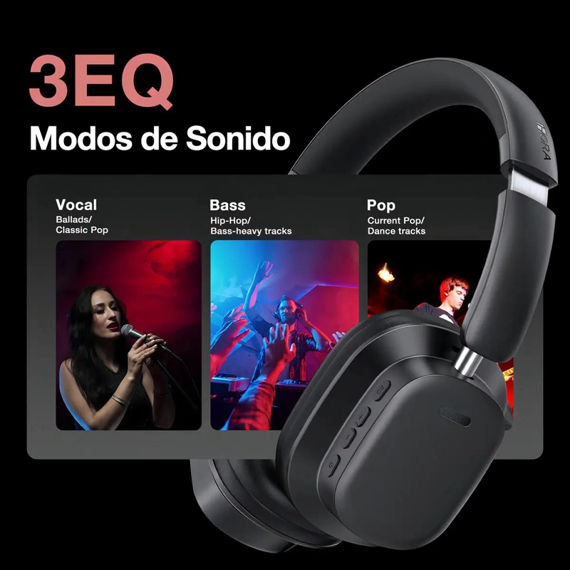 AUDIFONOS INALAMBRICOS ON-EAR BLUETOOTH 5.3 CON BATERIA 1 - 5