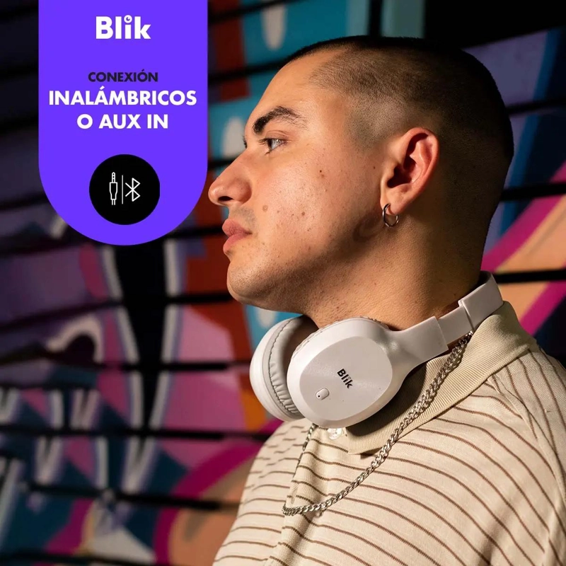 AUDIFONOS BLUETOOTH INALAMBRICOS COLOR BLANCO - 4