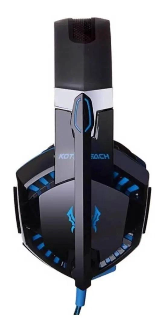 AURICULARES GAMER CON LUZ LED NEGRO Y AZUL - 3