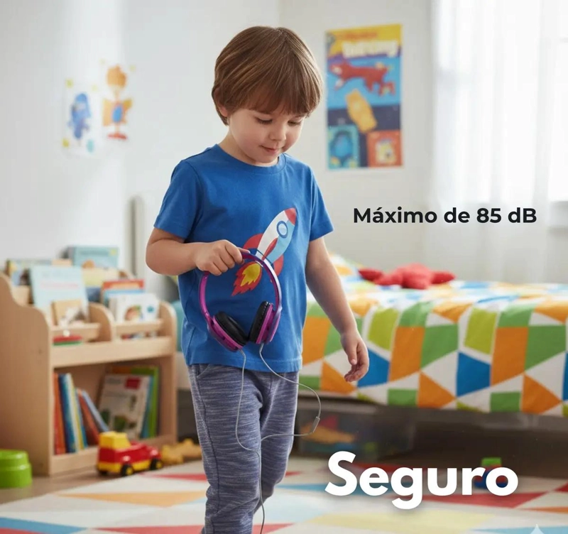 AURICULARES PARA NIÑOS COLOR AZUL CON DISEÑO COMODO - 5