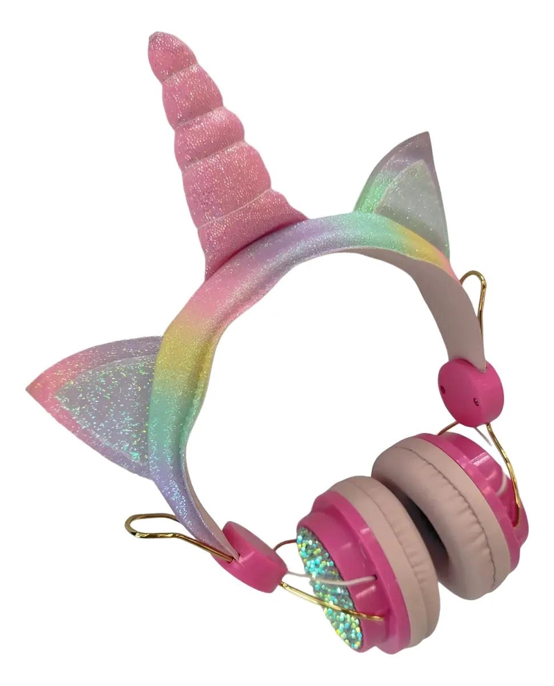AUDIFONOS DE DIADEMA CON DISEÑO DE UNICORNIO PARA NIÑA - 1