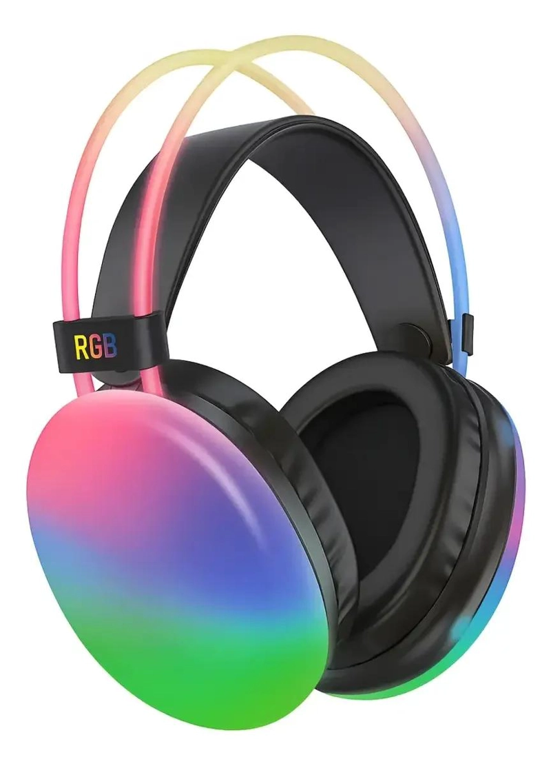 AUDIFONOS INALAMBRICOS RGB CON MICROFONO Y LUCES - 1