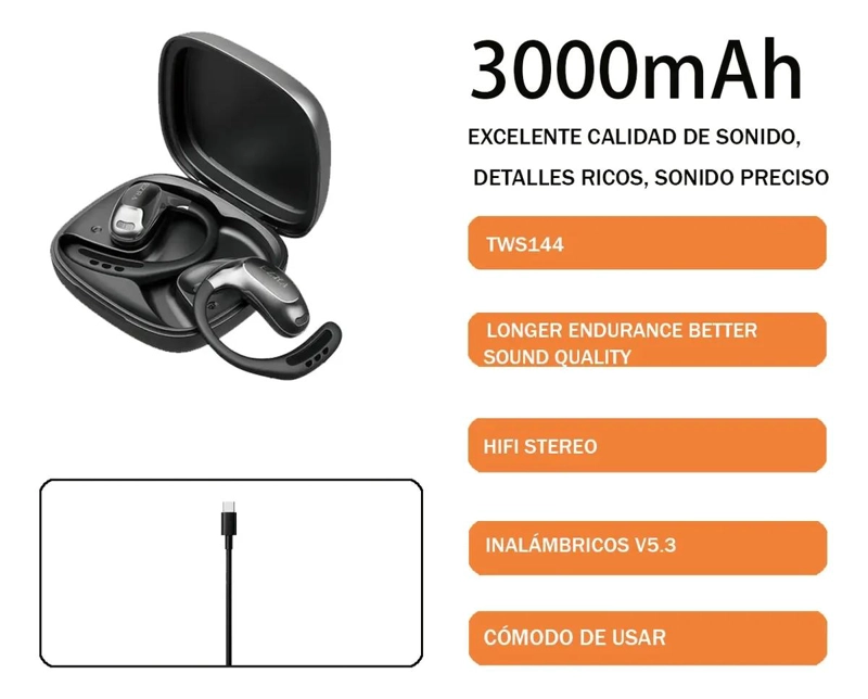 AURICULARES BLUETOOTH CON GANCHO Y CANCELACION DE RUIDO - 4