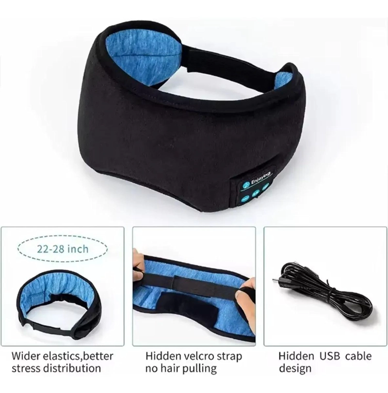 AUDIFONOS INALAMBRICOS CON DIADEMA AJUSTABLE TIPO ANTIFAZ - 3