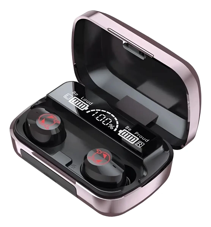 AUDIFONOS INALAMBRICOS BLUETOOTH COLOR ROSA CON ESPEJO - 1