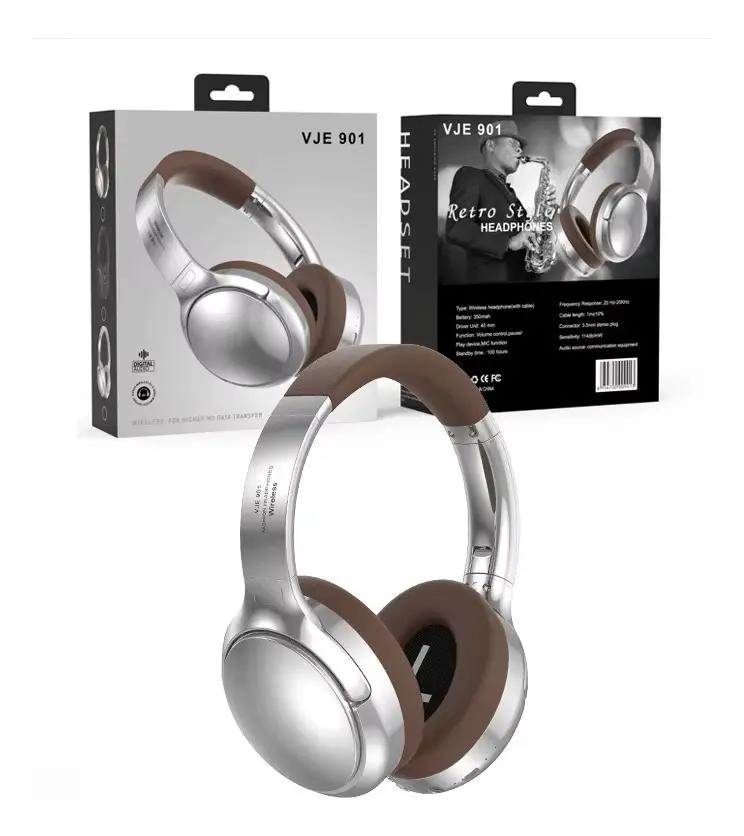 AUDIFONOS BLUETOOTH RETRO BJE901 CON DISEÑO CLASICO - 2