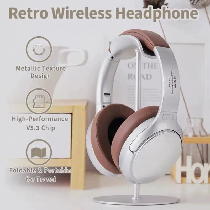 AUDIFONOS BLUETOOTH RETRO BJE901 CON DISEÑO CLASICO - 5