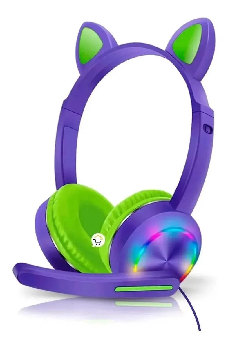 AUDIFONOS INFANTILES CON DIADEMA Y MICROFONO COLOR VIO - 1