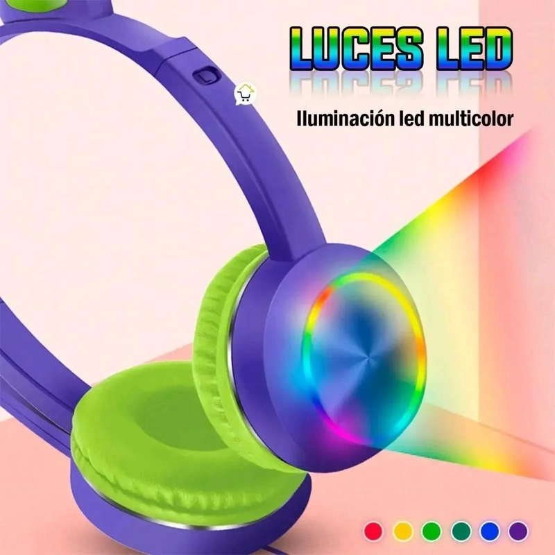 AUDIFONOS INFANTILES CON DIADEMA Y MICROFONO COLOR VIO - 4
