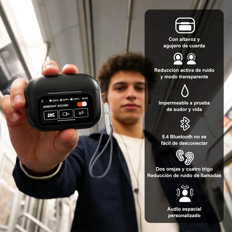 AURICULAR BLUETOOTH INALAMBRICO CON PANTALLA Y FUNCION AN - 2