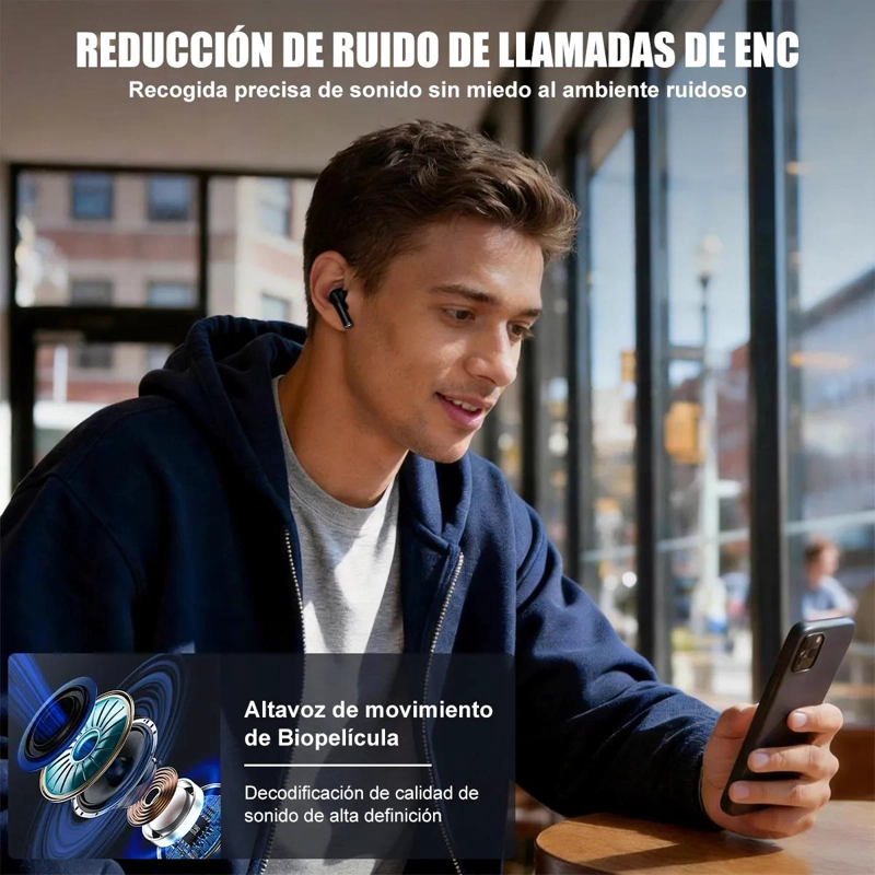 AURICULAR BLUETOOTH INALAMBRICO CON PANTALLA Y FUNCION AN - 5