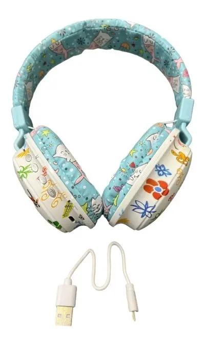 AUDIFONOS BLUETOOTH INALAMBRICOS PARA NIÑAS CON DISEÑO COLORIDO - 2