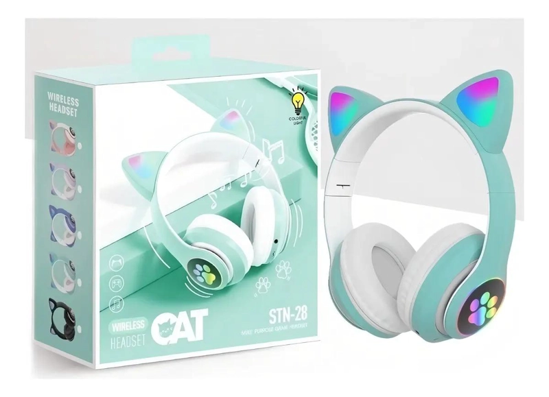 AURICULARES GAMER INALAMBRICOS VERDE CON MICROFONO - 1