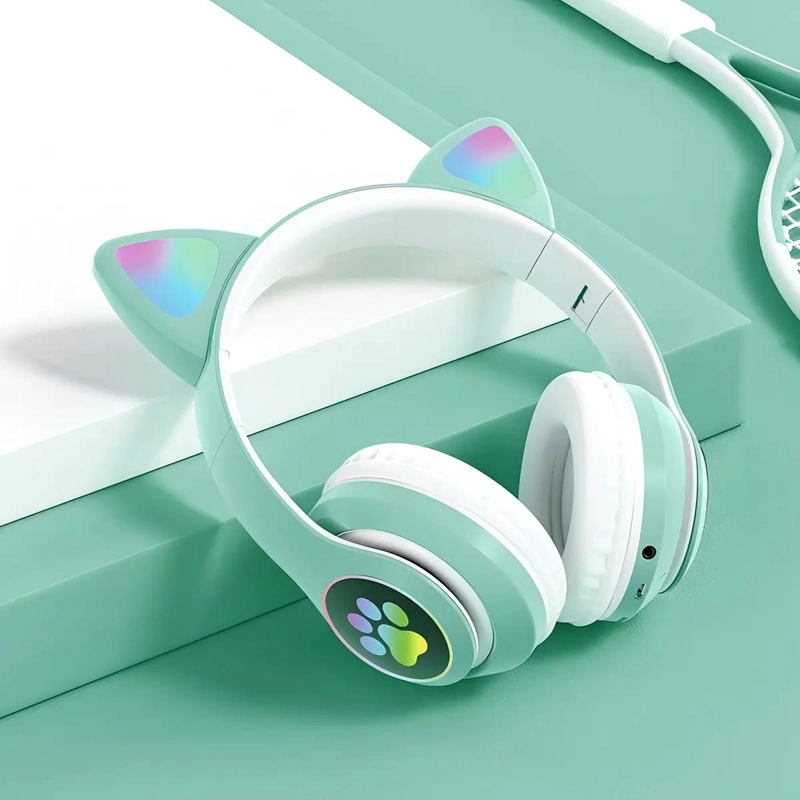AURICULARES GAMER INALAMBRICOS VERDE CON MICROFONO - 3