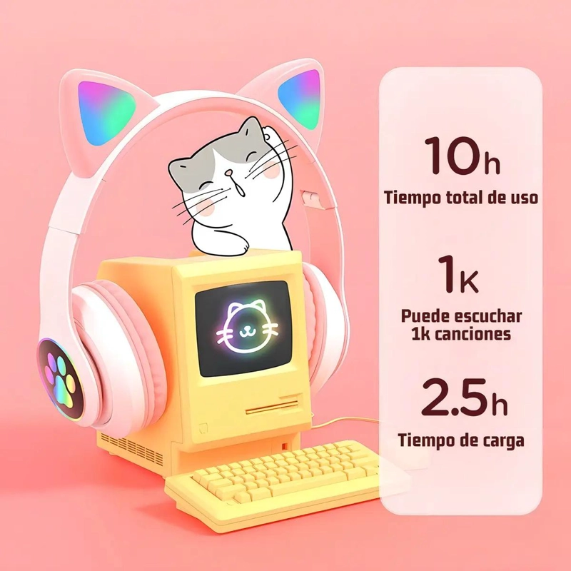 AURICULARES GAMER INALAMBRICOS VERDE CON MICROFONO - 4