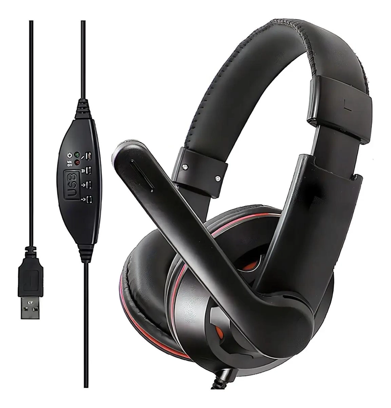 AUDIFONO USB GAMER CON MICROFONO Y CONTROL DE VOLUMEN - 1