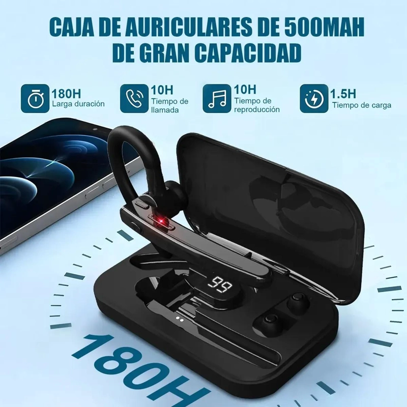 AUDIFONOS DEPORTIVOS INALAMBRICOS BLUETOOTH MANOS LIBRES - 2