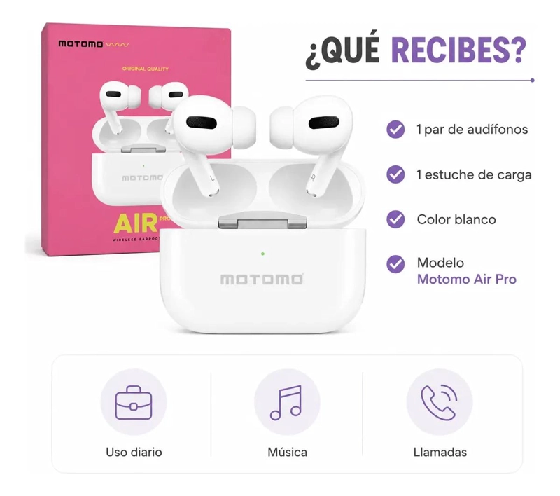 AUDIFONOS INALAMBRICOS BLUETOOTH COLOR BLANCO - 2