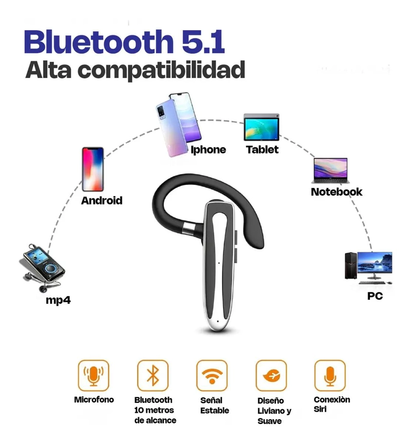 AUDIFONO BLUETOOTH PROFESIONAL MANOS LIBRES YYK-530 - 3