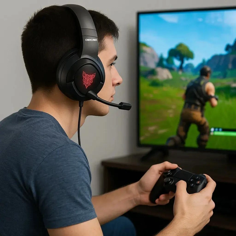 AUDIFONOS GAMER K19 CON CANCELACION DE RUIDO Y SONIDO ENF - 2