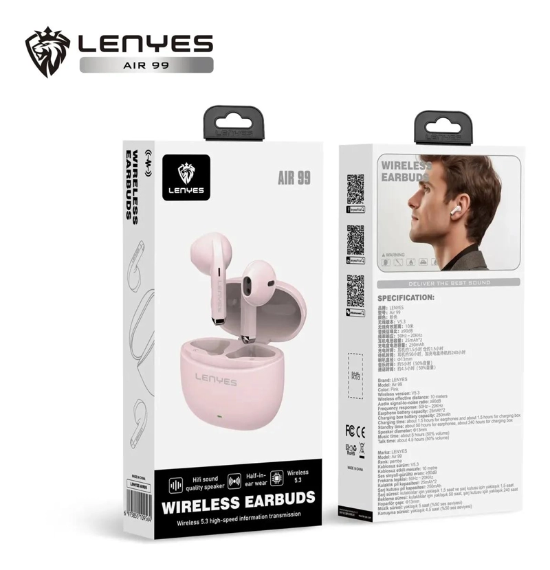 AUDIFONOS EARBUDS INALAMBRICOS COLOR ROSA - 2