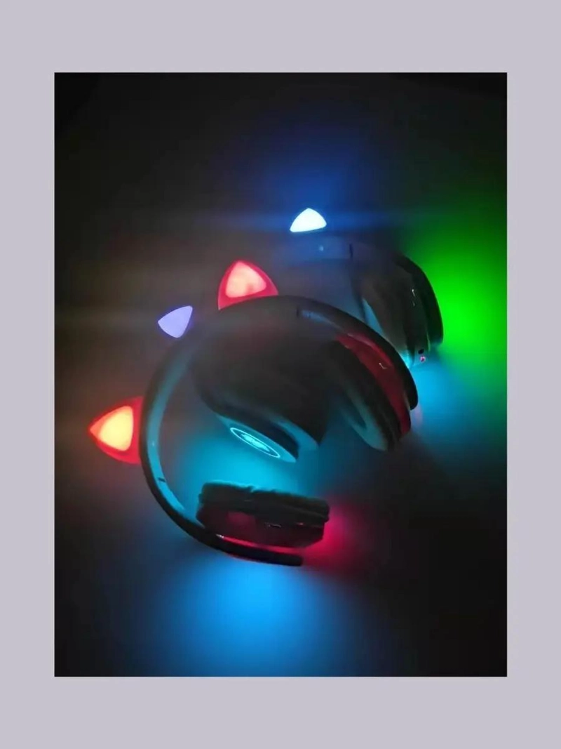 AUDIFONOS INALAMBRICOS BLUETOOTH B39 CON OREJAS DE GATO Y - 2