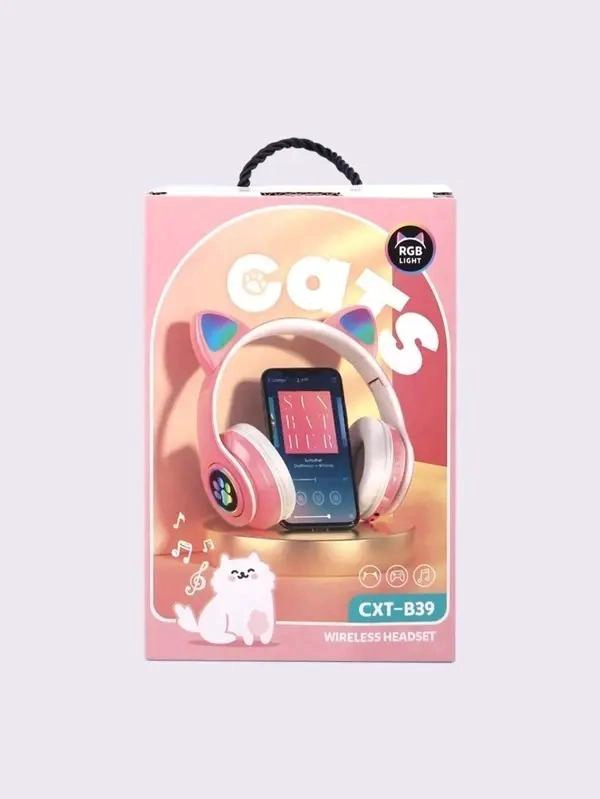 AUDIFONOS INALAMBRICOS BLUETOOTH B39 CON OREJAS DE GATO Y - 3
