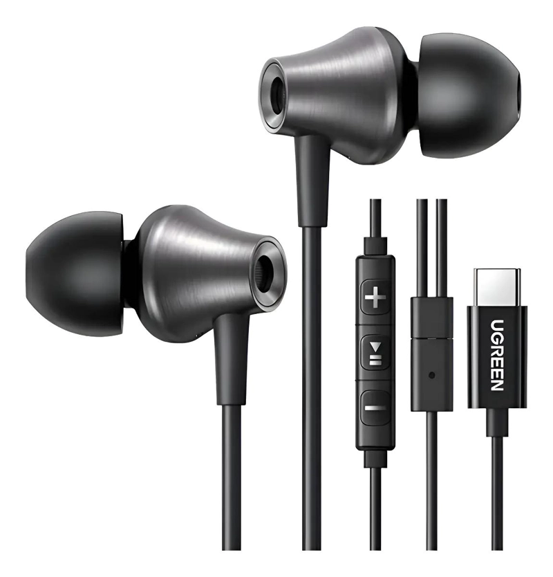 AUDIFONOS TIPO C COLOR NEGRO CON SONIDO CLARO - 1