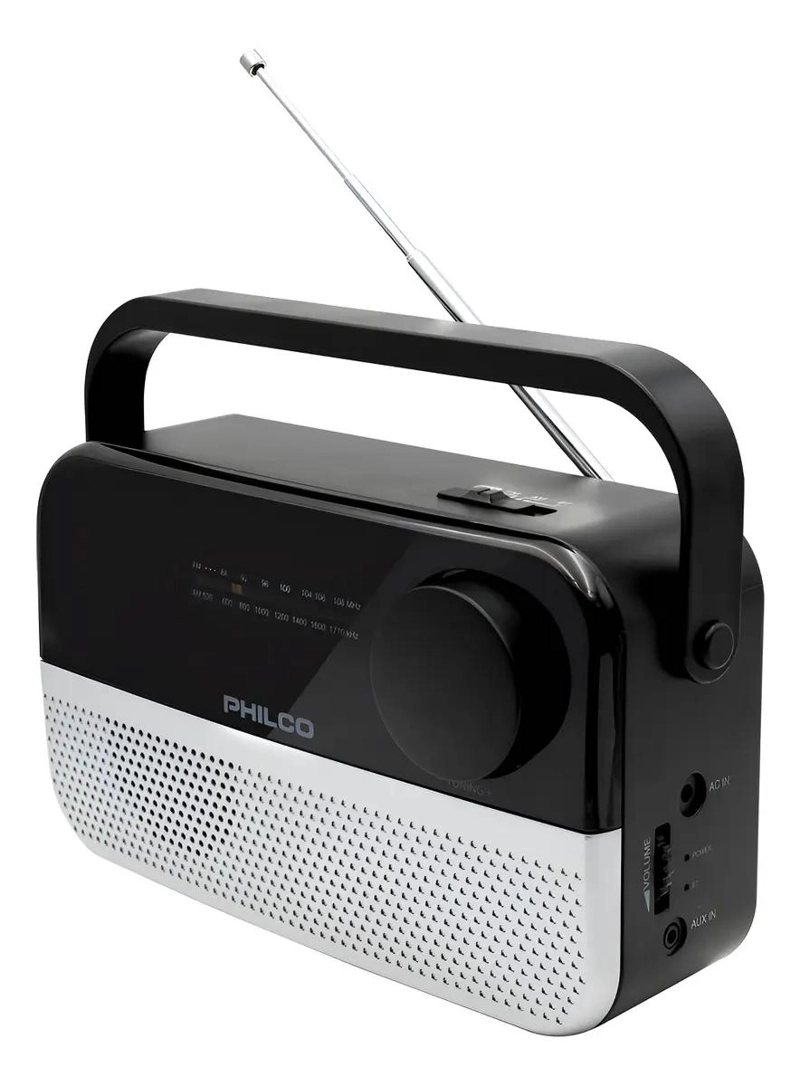 RADIO PORTATIL BLUETOOTH AM/FM COLOR PLATA - 1