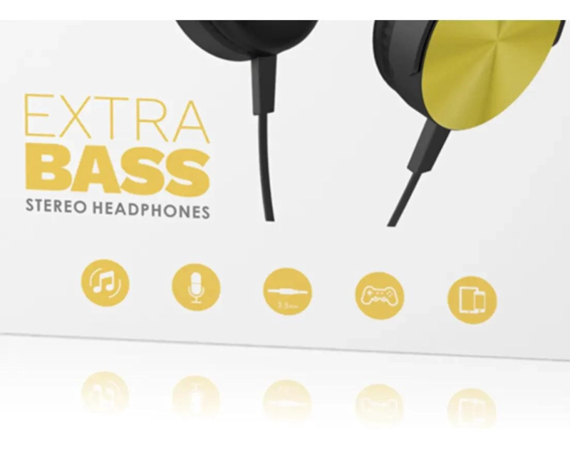 AUDIFONOS CON MICROFONO COLOR DORADO - 4