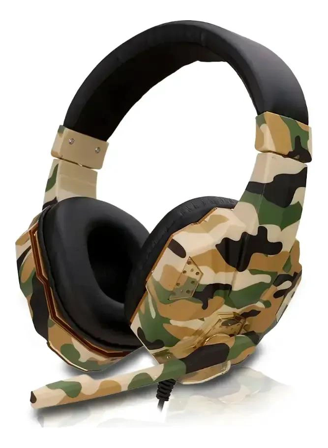 AUDIFONOS GAMER CON MICROFONO PARA PC Y CONSOLAS CAMUFLAJ - 1