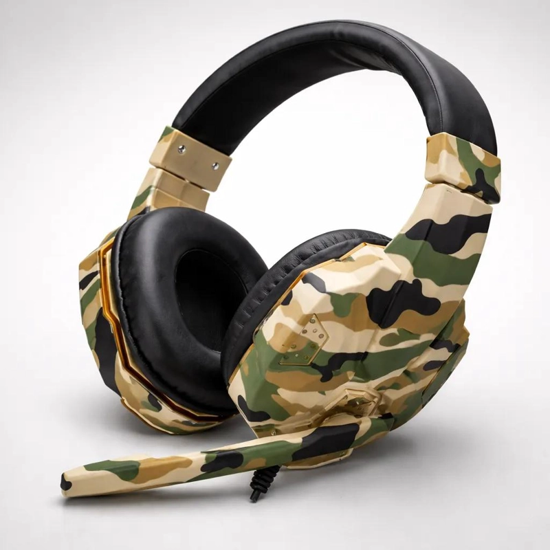 AUDIFONOS GAMER CON MICROFONO PARA PC Y CONSOLAS CAMUFLAJ - 4