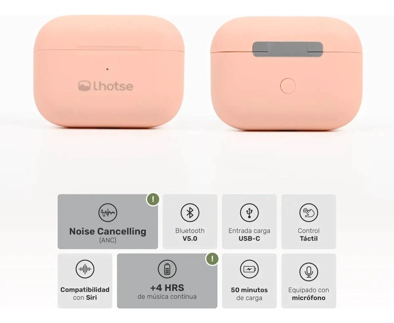 AUDIFONOS INALAMBRICOS RM7 PRO COLOR ROSADO - 3