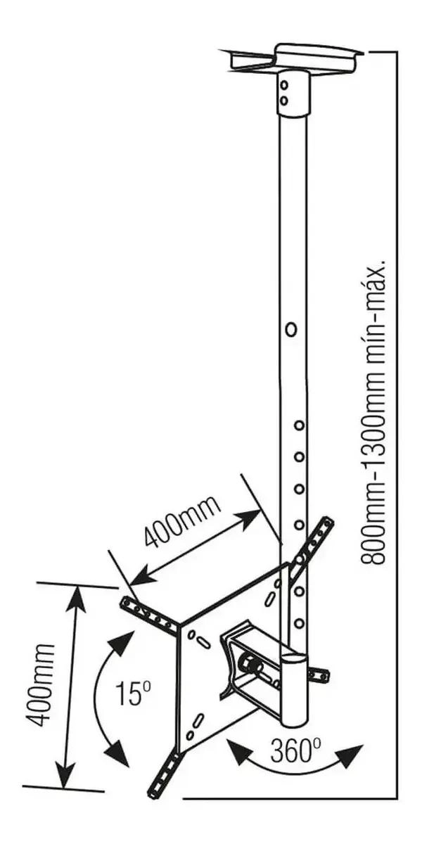 SOPORTE DE TECHO PARA TV DE 10 A 55 PULGADAS NEGRO - 4
