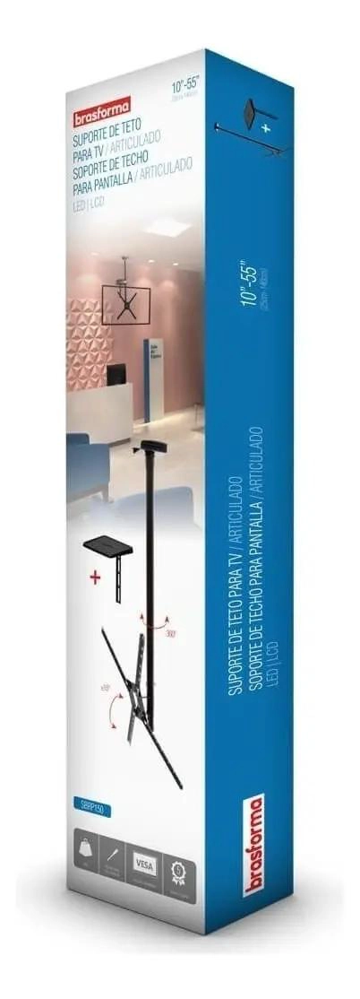 SOPORTE DE TECHO PARA TV DE 10 A 55 PULGADAS NEGRO - 5