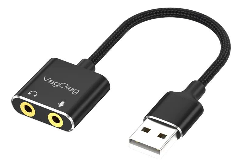 GENÉRICO TARJETA DE SONIDO EXTERNA USB 2.0 DUAL AUDIFONO
