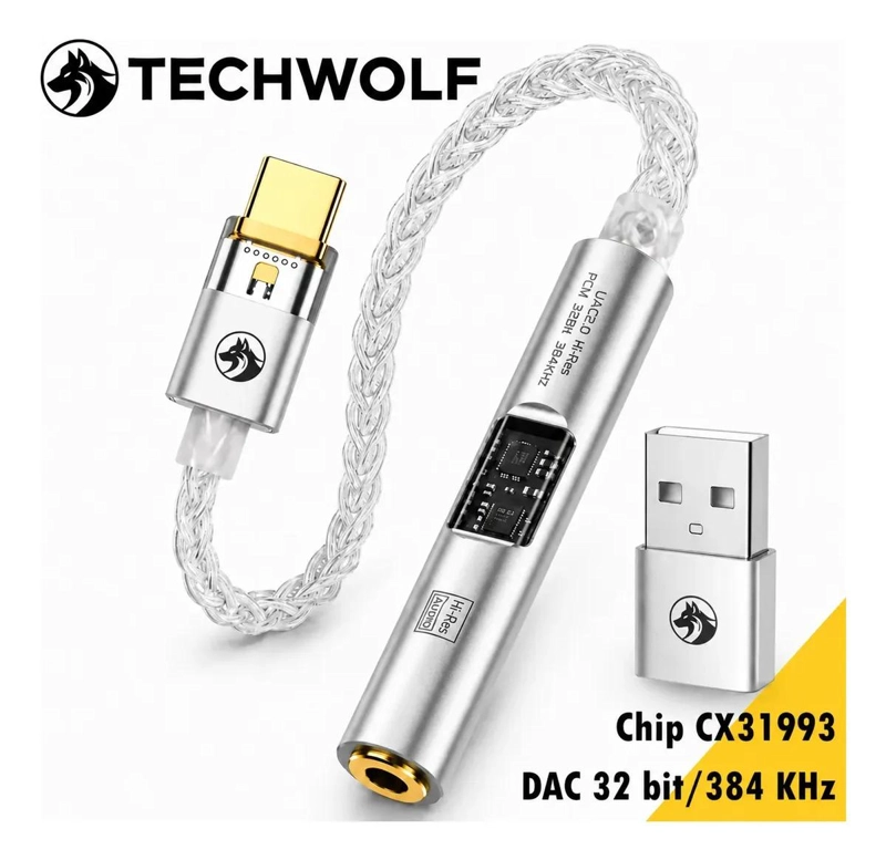 GENÉRICO CONVERTIDOR AUDIO USB C A JACK 3.5MM CON DAC CX3199