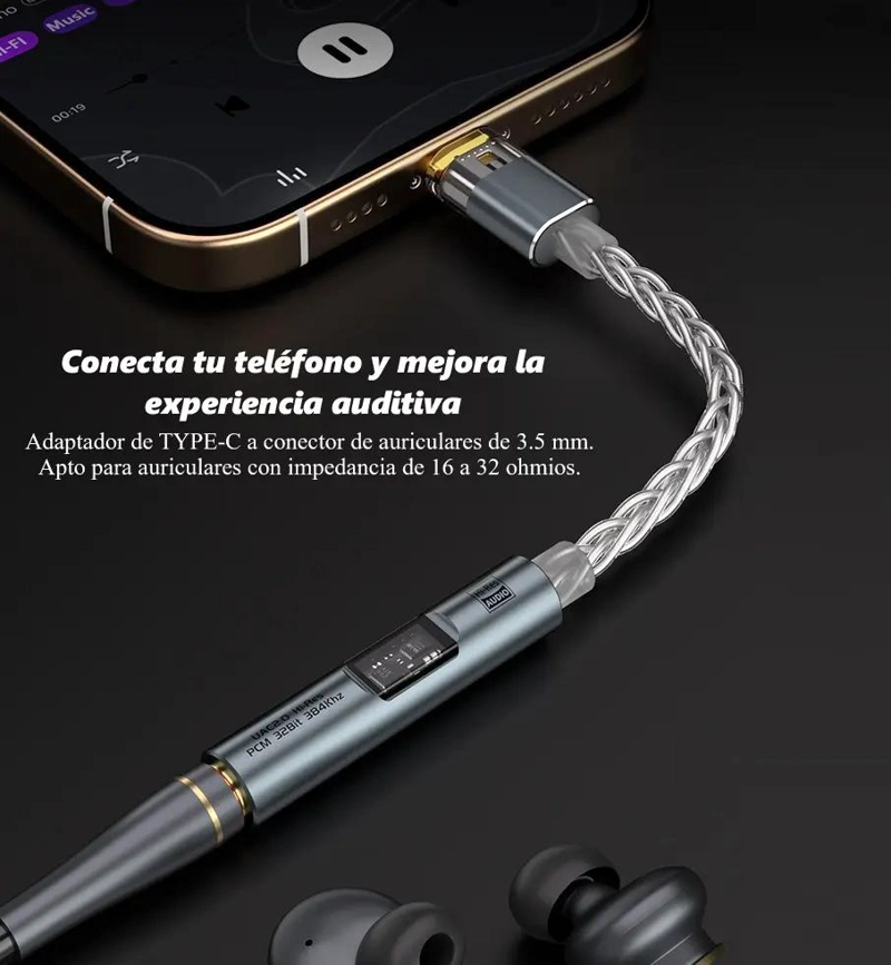 CONVERTIDOR AUDIO USB C A JACK 3.5MM CON DAC CX3199 - 5