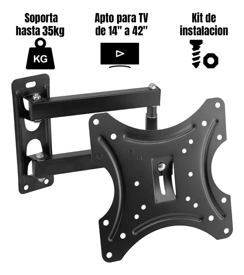 SOPORTE DE PARED RETRACTIL PARA TV 14-42 PULGADAS - 3