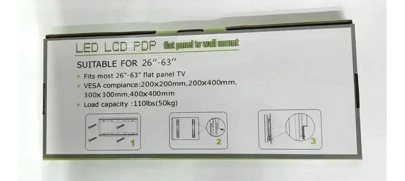 SOPORTE FIJO PARA TV LED 26-63' HASTA 50KG NEGRO - 5