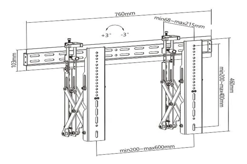 SOPORTE TV VIDEO WALL POP-OUT 37 A 70 VESA 600 - 4