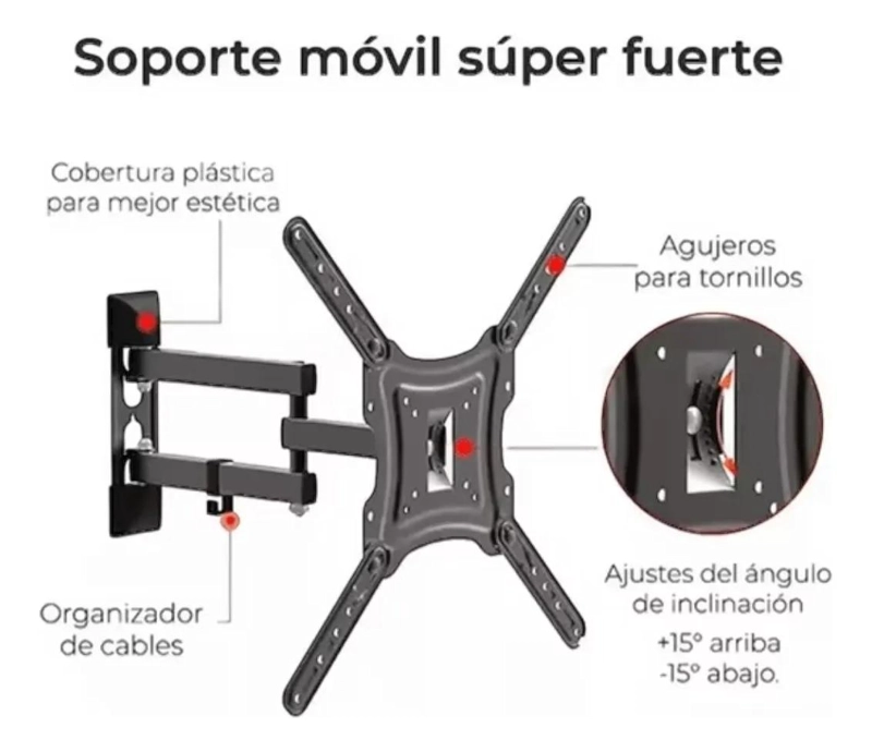 SOPORTE DE TV CON BRAZO GIRATORIO 26-65 PULGADAS HASTA 25 - 4