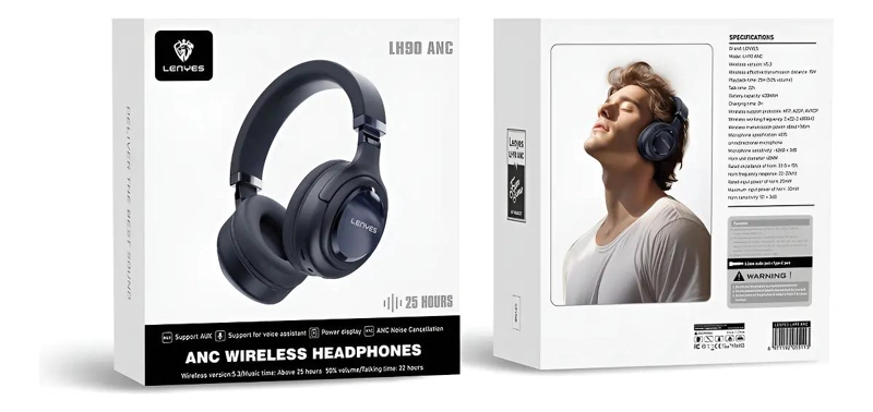 AUDIFONOS BLUETOOTH CON CANCELACION DE RUIDO ANC NEGRO - 1