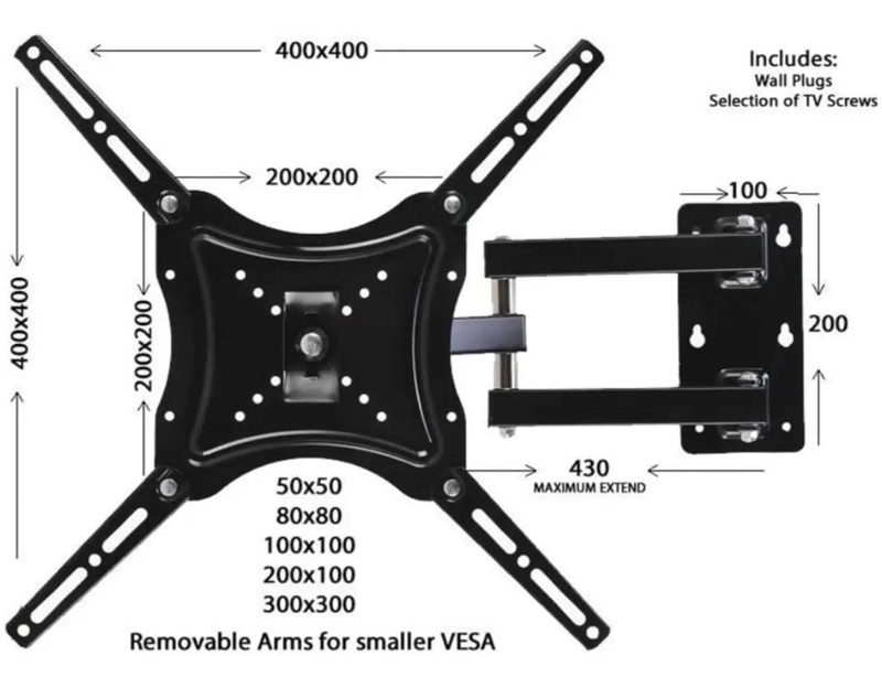 SOPORTE DE BRAZO PARA TV 14 A 42 PULGADAS 180° - 4