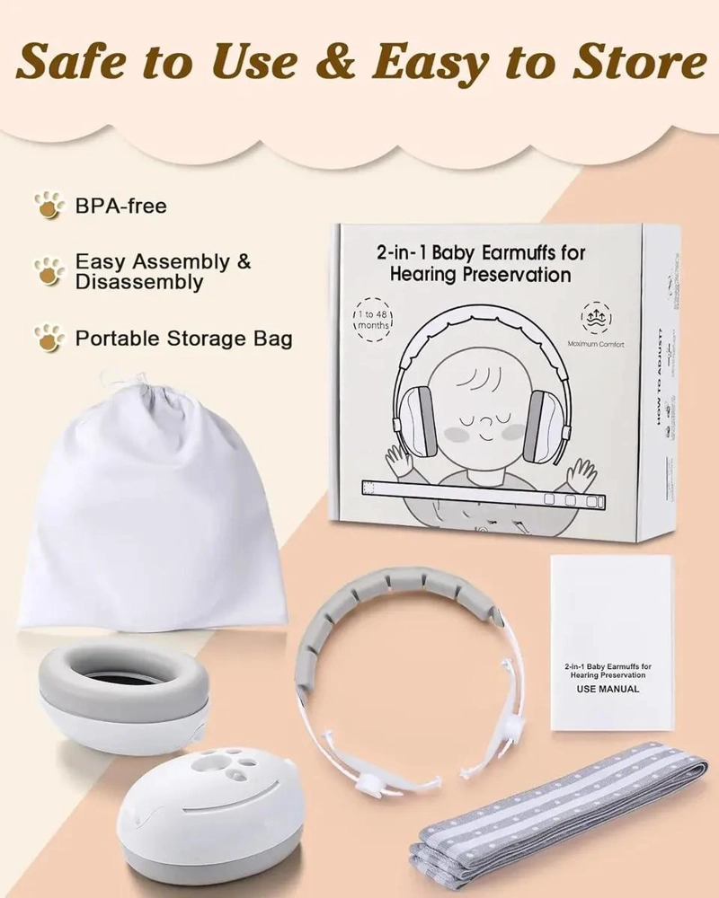 AUDIFONOS PROTECTORES ANTI-RUIDO PARA BEBE S Y NIÑOS 2 EN - 4