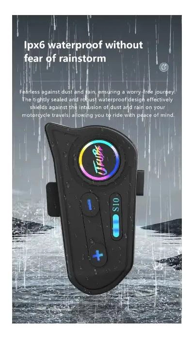 AUDIFONO BLUETOOTH PARA MOTOCICLETA CON MICROFONO - 3